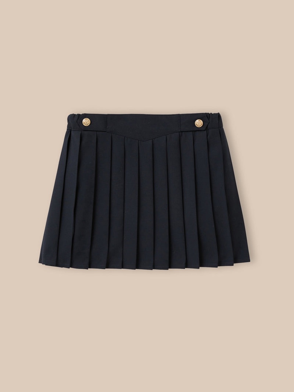 Cyrillus Paris size 8 Pleated Mini Skirt in Navy